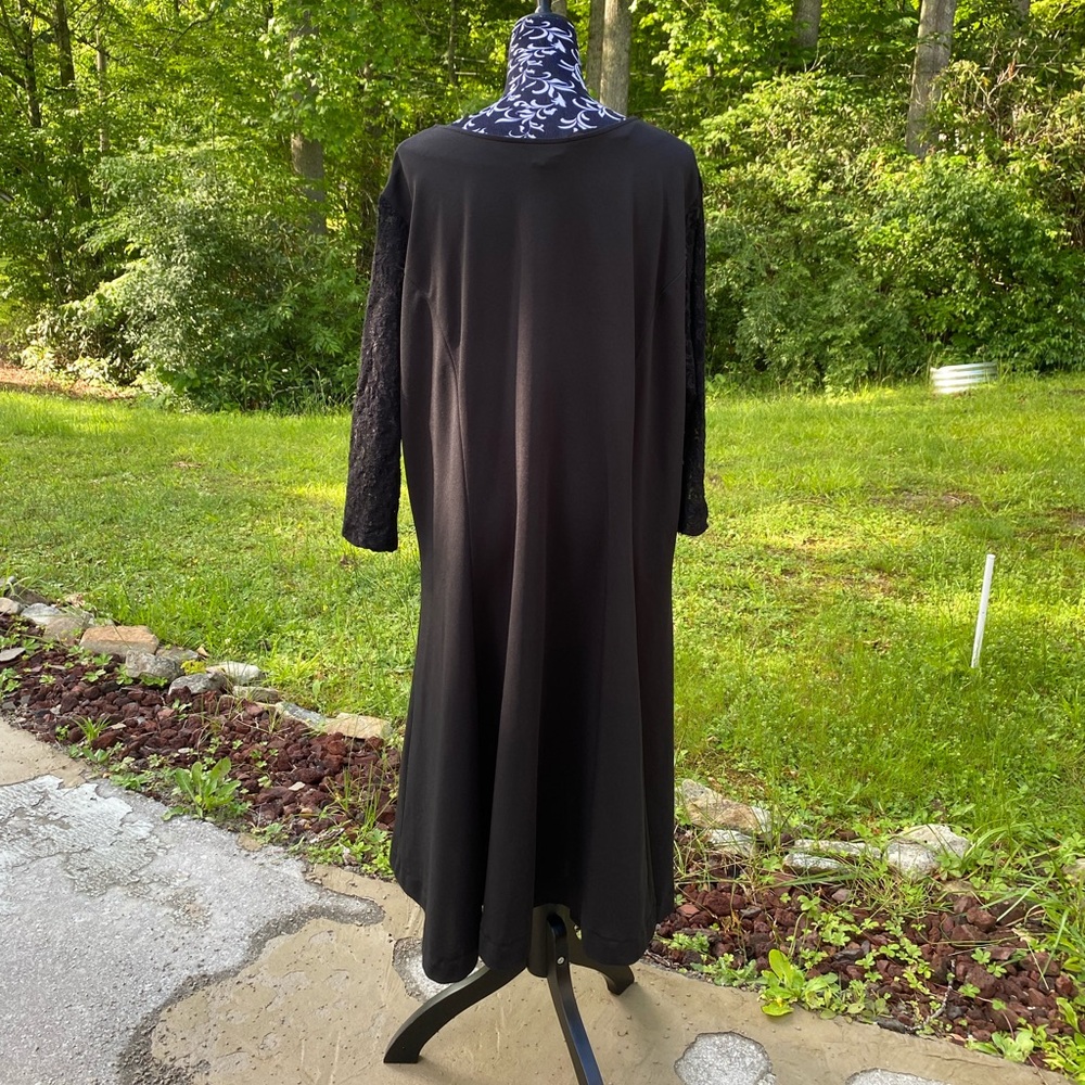 Roaman's Women's Vintage Black Maxi Dress With Lace Size B6 Equal to 3X - Picture 3 of 14
